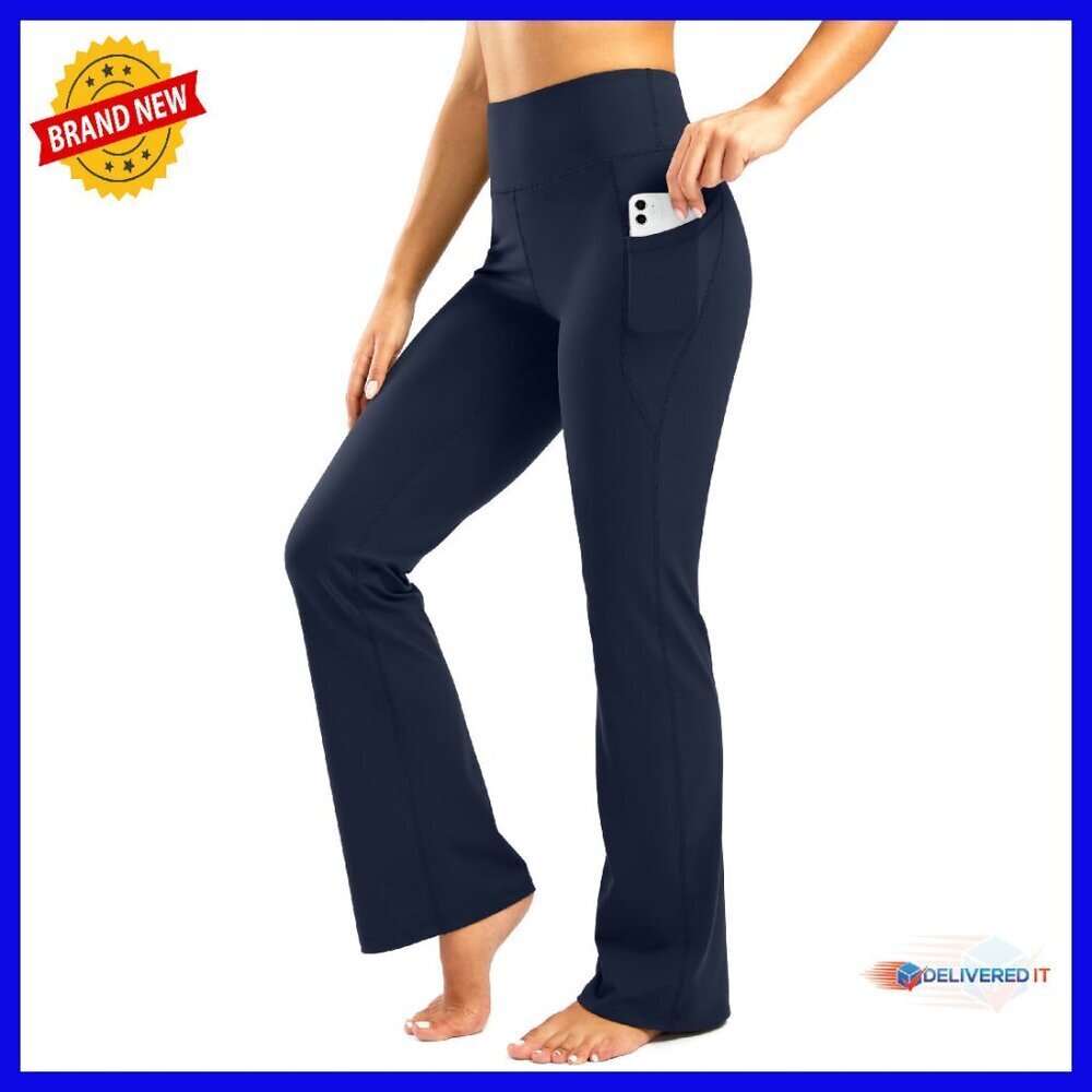 High-Waisted Bootcut Yoga Pants with Pockets - 4 Inseam Lengths